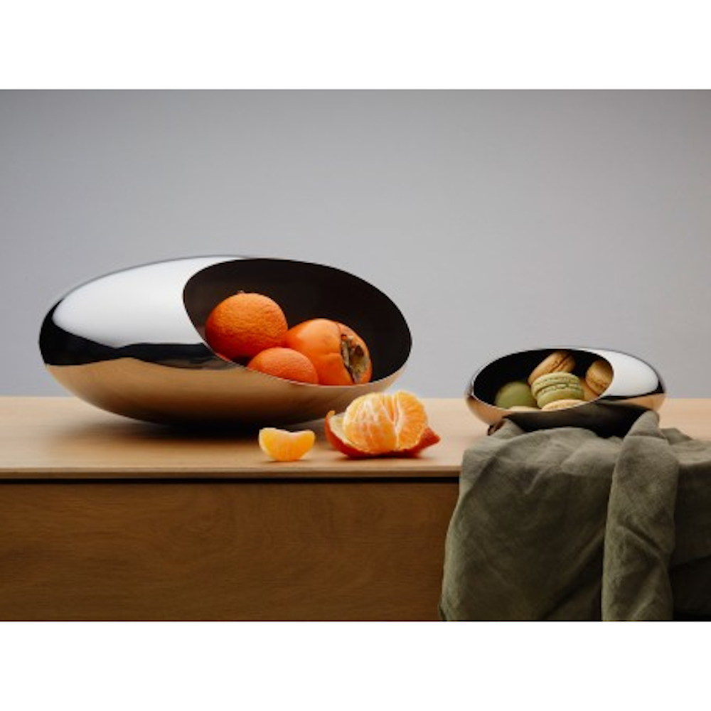 Philippi Cocoon Mirror-Polished Steel Fruit Bowl 30cm – image 3