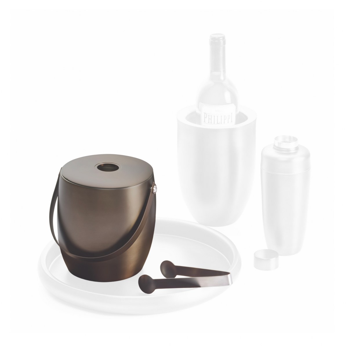 Philippi Hemingway Double-Walled Ice Bucket with Tongs – Copper – image 2