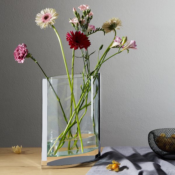 Philippi Decade Floating Glass Vase – Small, Chrome