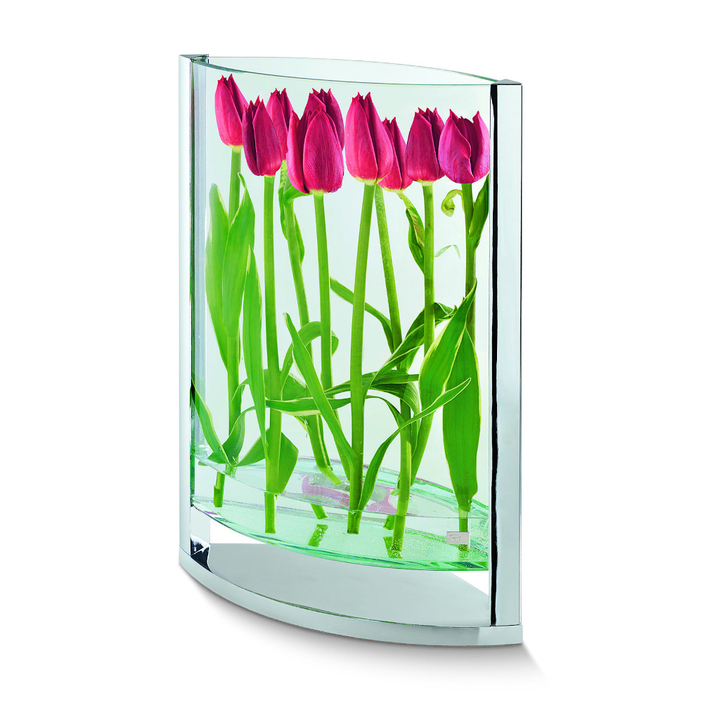 Philippi Decade Floating Glass Vase – Small, Chrome – image 2