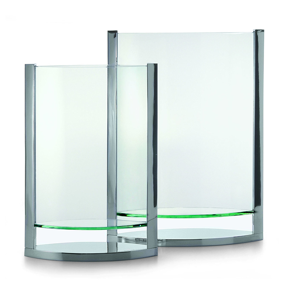 Philippi Decade Large Floating Glass Vase – Chrome & Glass – image 2