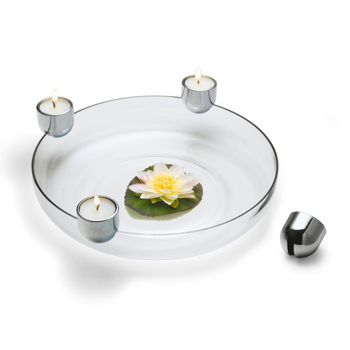 Philippi Arena Illuminated Glass Bowl with Tealight Holders – image 6