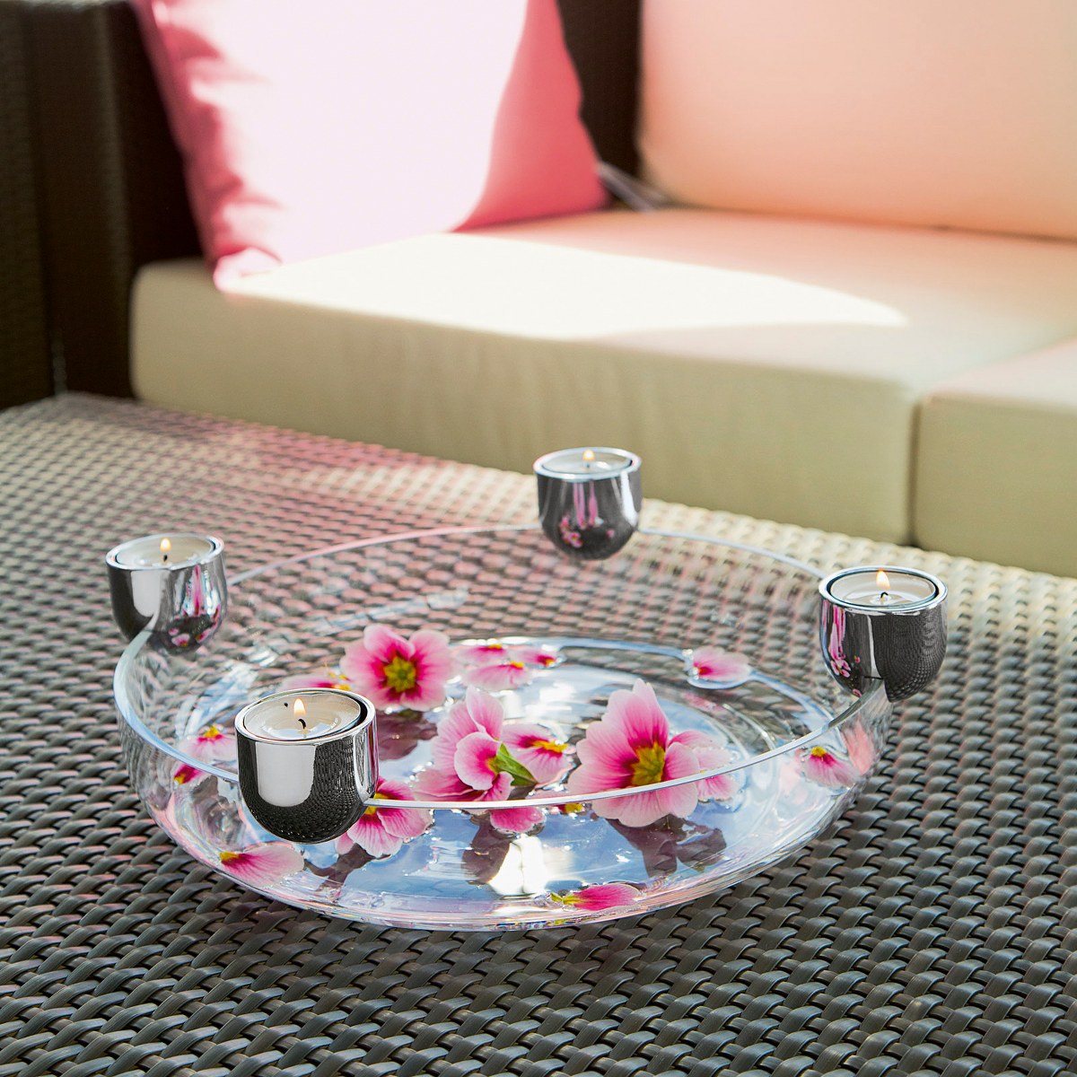 Philippi Arena Illuminated Glass Bowl with Tealight Holders – image 7