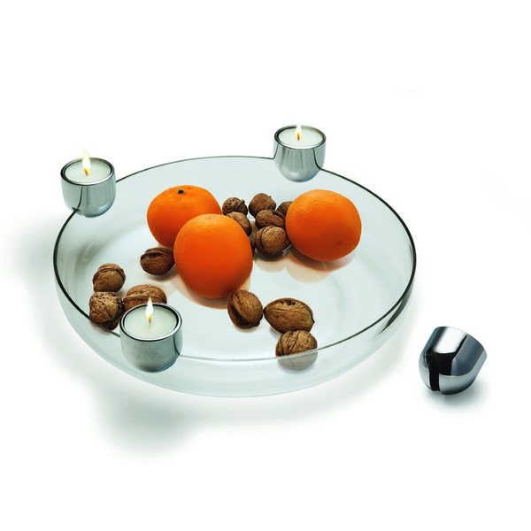 Philippi Arena Illuminated Glass Bowl with Tealight Holders