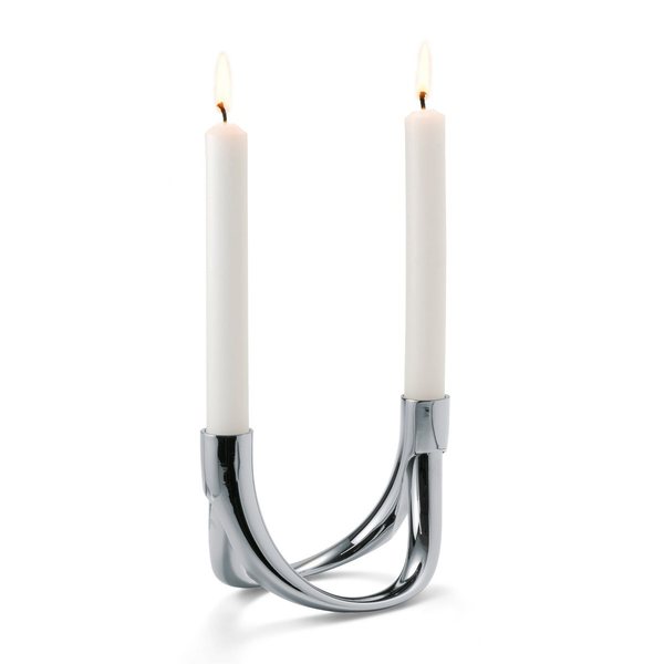 Philippi Bow Magnetic Candle Holders, Set of 2 – Polished Nickel