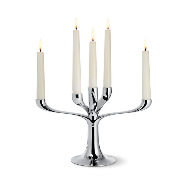 Philippi Candelabra Modular Chrome Candle Holders, Set of 3
