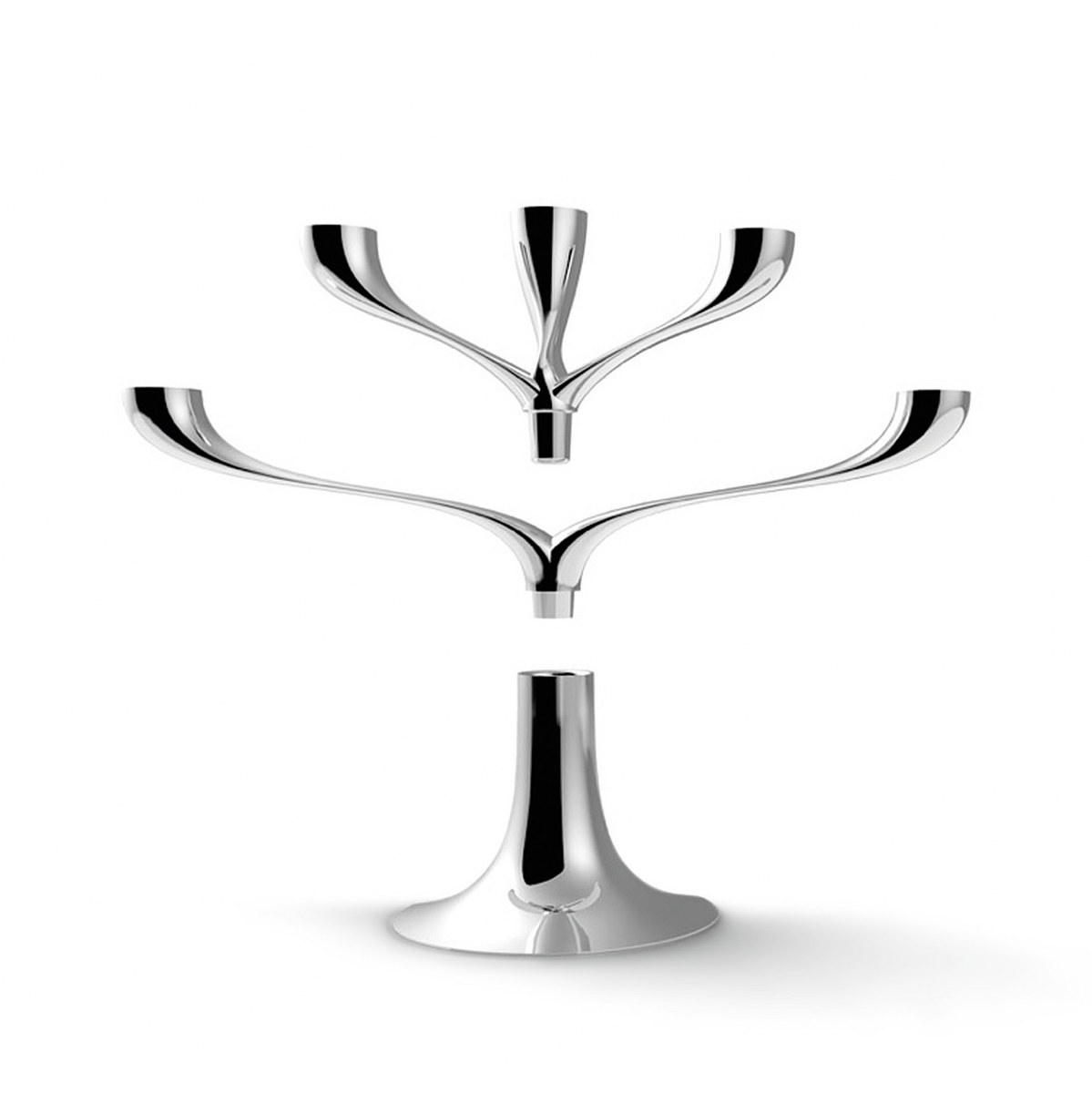 Philippi Candelabra Modular Chrome Candle Holders, Set of 3 – image 2