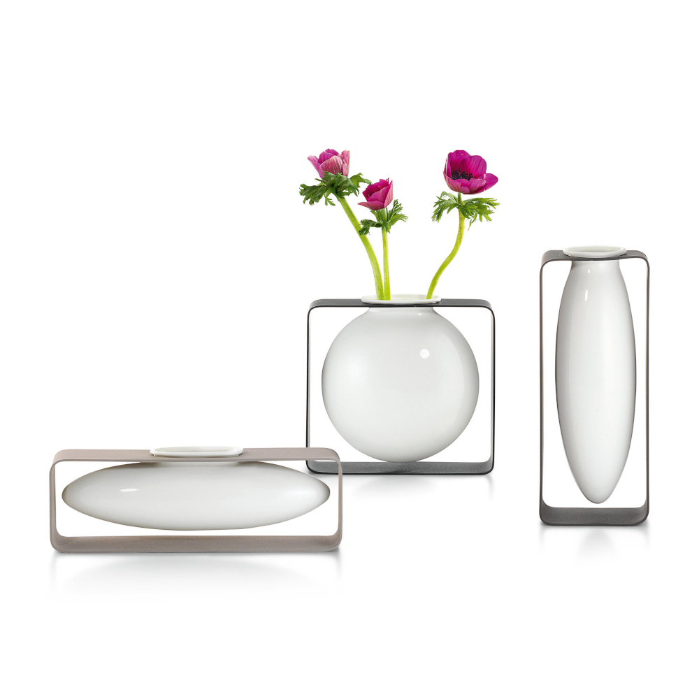 Philippi Float Lateral Porcelain & Steel Flower Vase – image 5