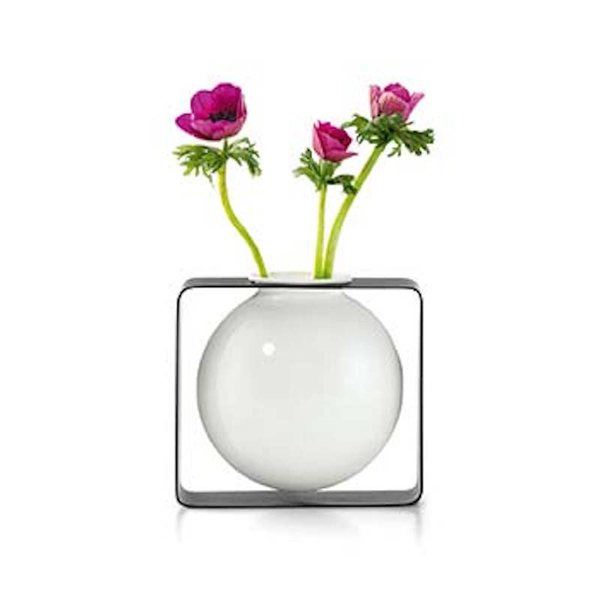 Philippi Float Round Porcelain Vase on Steel Frame