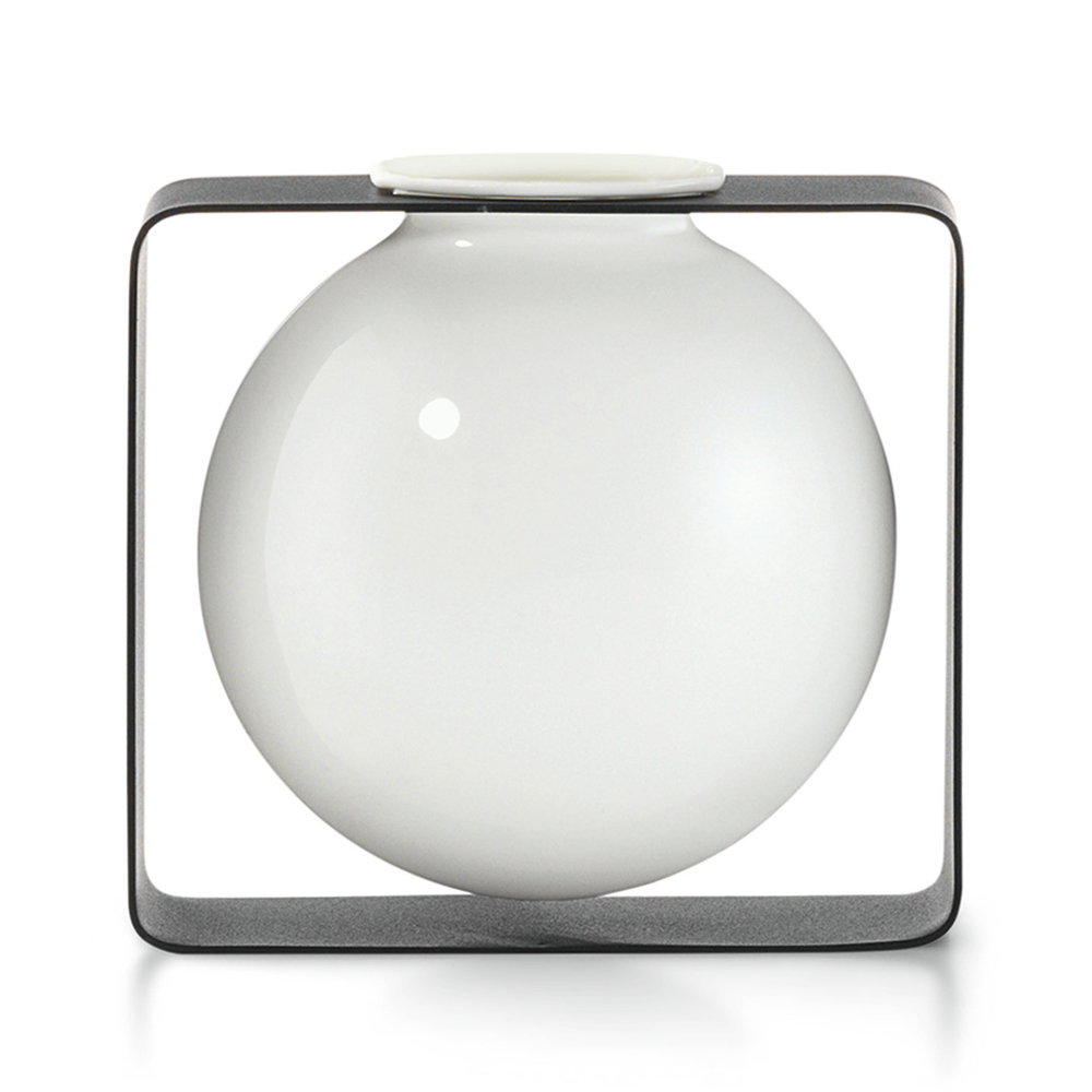 Philippi Float Round Porcelain Vase on Steel Frame – image 2