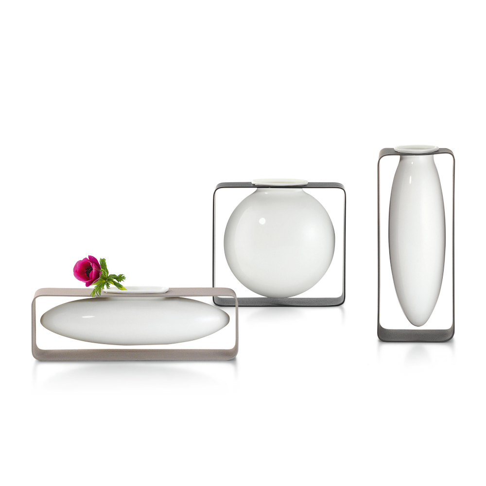 Philippi Float Tall Porcelain Vase on Steel Frame – image 5