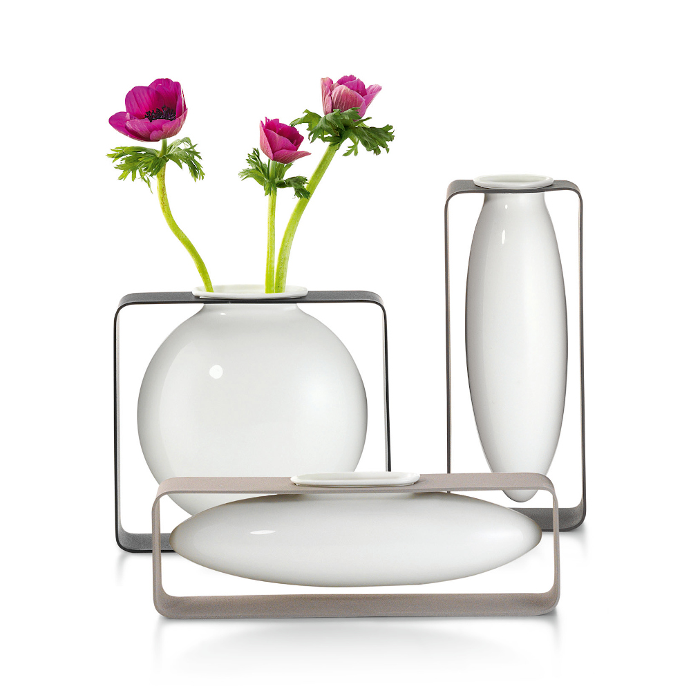 Philippi Float Tall Porcelain Vase on Steel Frame – image 3
