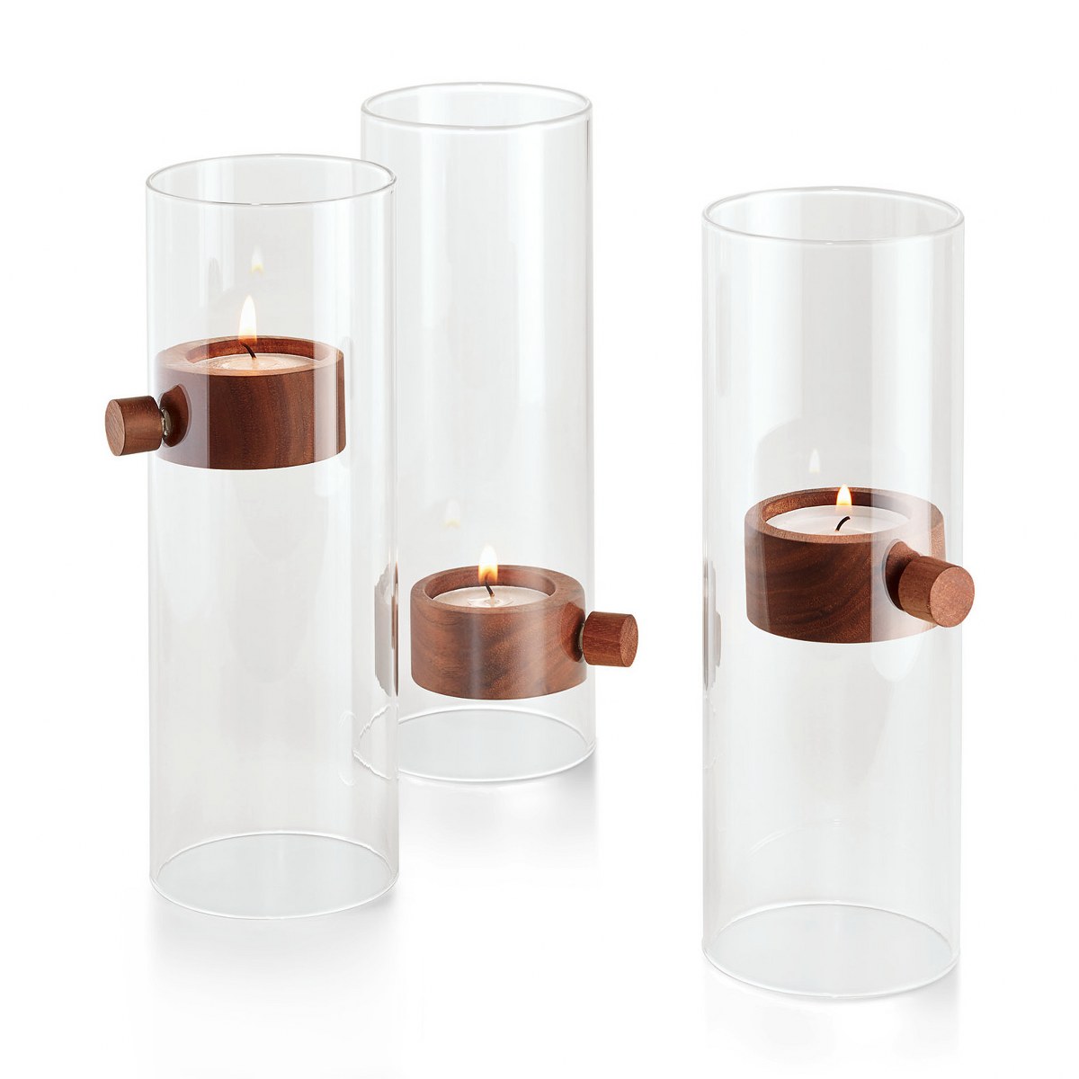Philippi Lift Maxi Walnut & Glass Magnetic Tealight Holder – image 2
