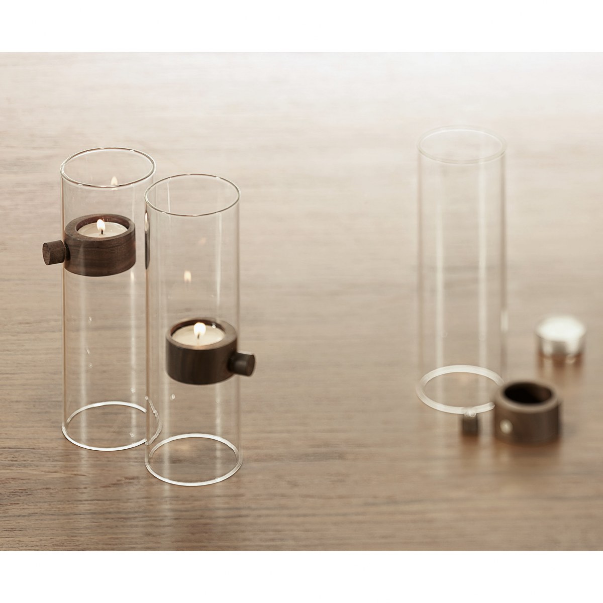 Philippi Lift Maxi Walnut & Glass Magnetic Tealight Holder – image 4