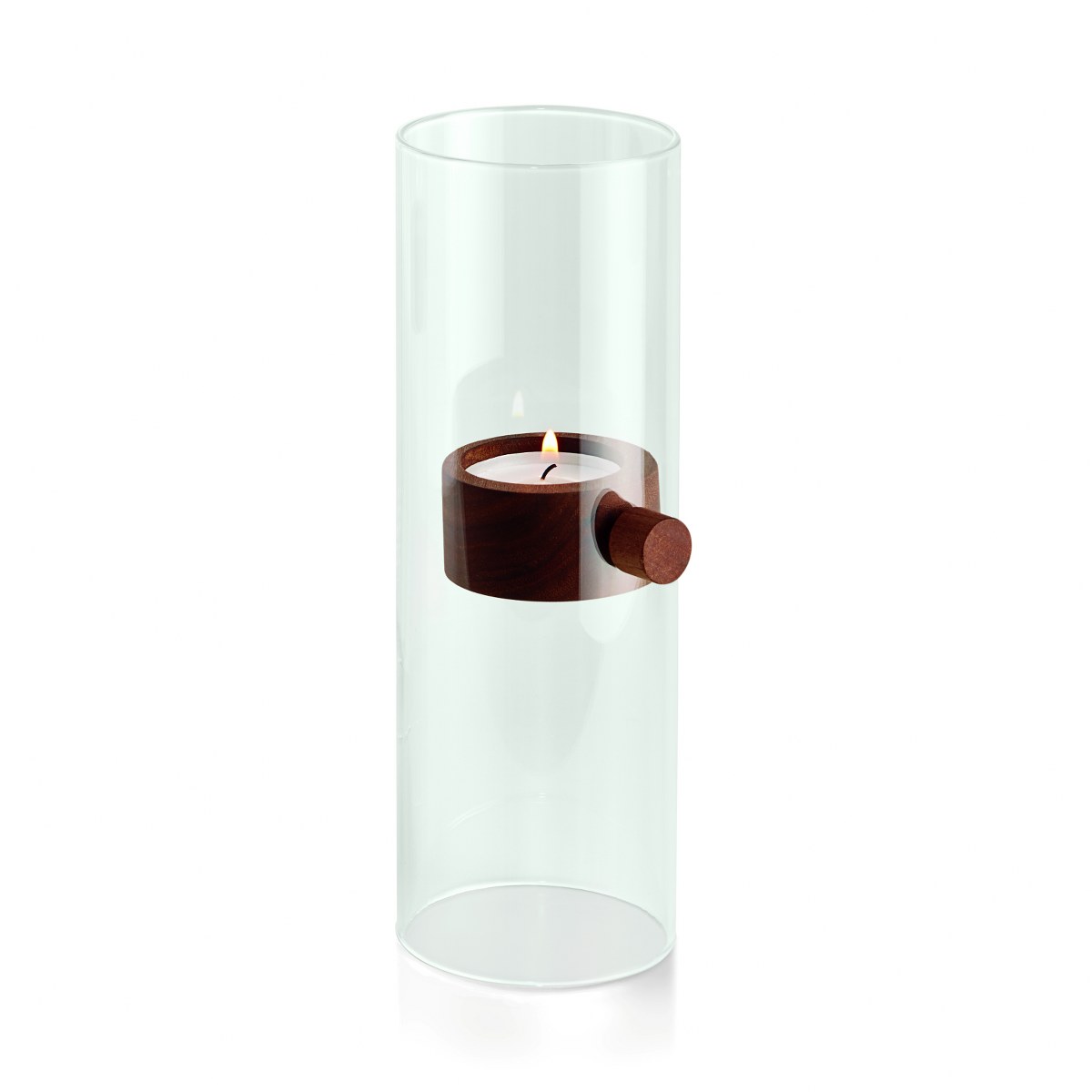 Philippi Lift Maxi Walnut & Glass Magnetic Tealight Holder – image 3