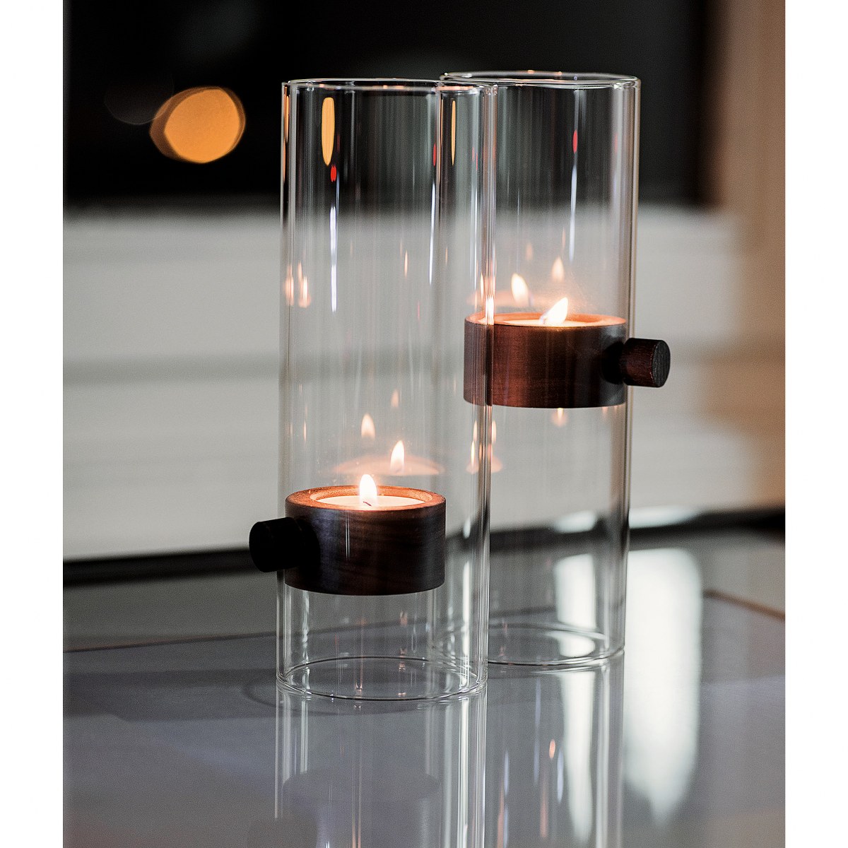 Philippi Lift Maxi Walnut & Glass Magnetic Tealight Holder – image 5