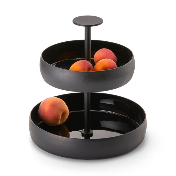 Philippi Negretto S Two-Tier Serving Stand – Black