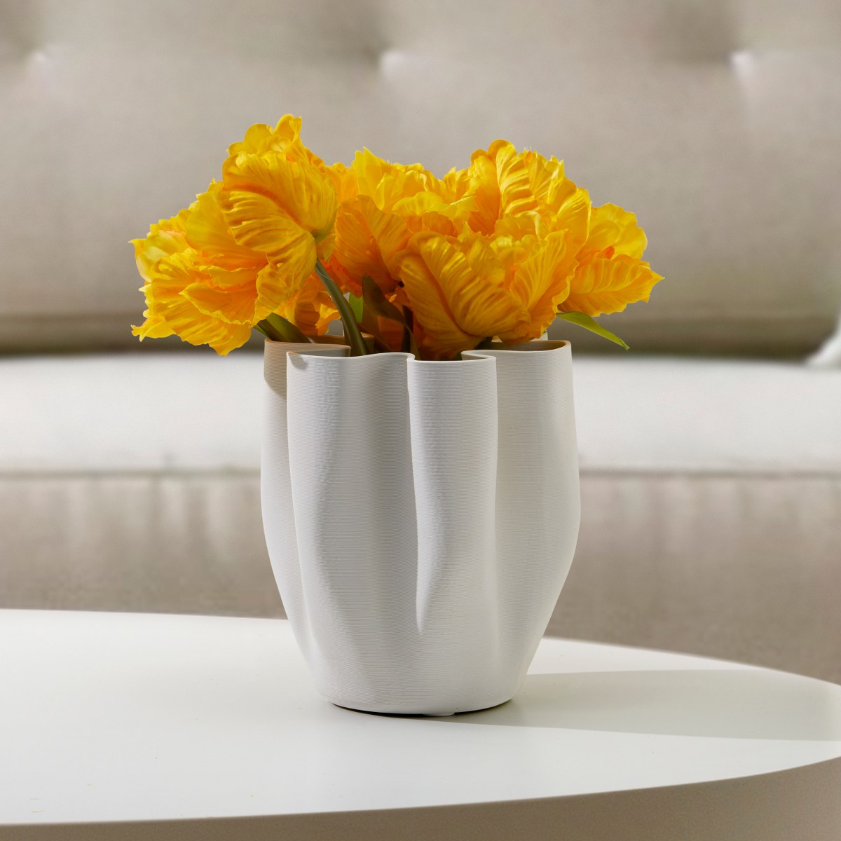 Philippi Livree 3D-Printed Ceramic Vase 22cm – White – image 2