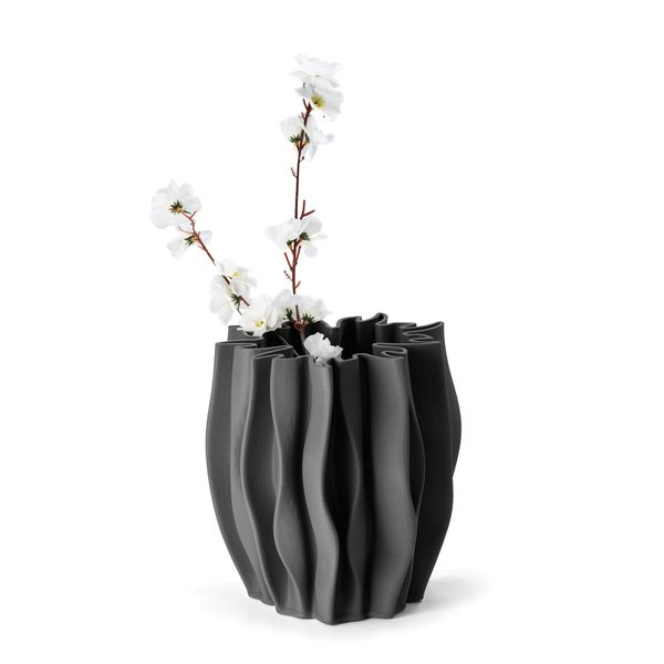 Philippi Serenee 3D-Printed Ceramic Vase 22cm – Black
