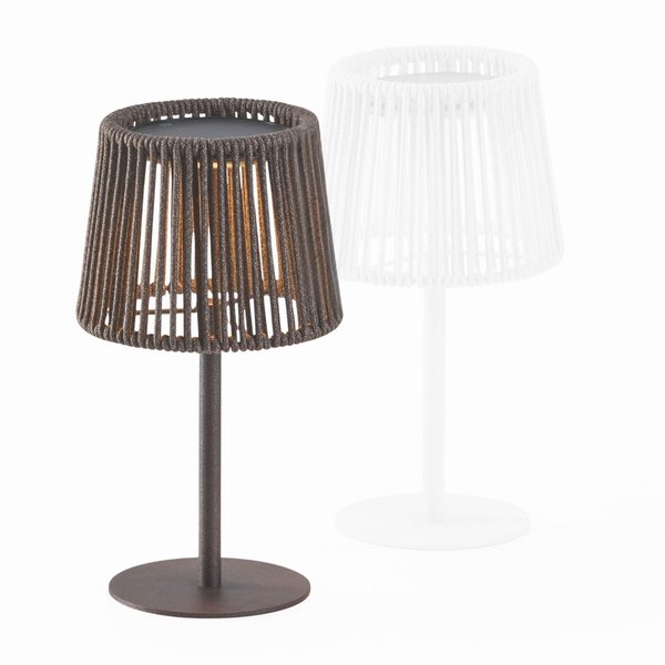 Philippi Lumen Solar Table Lamp with Rope Shade – Mocca