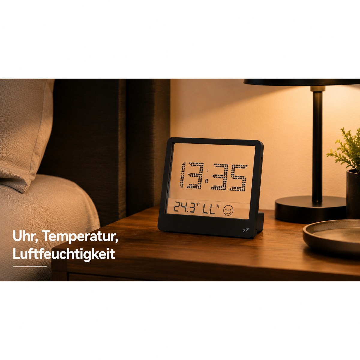 Philippi Time Alarm Clock with Thermometer & Hygrometer – image 6