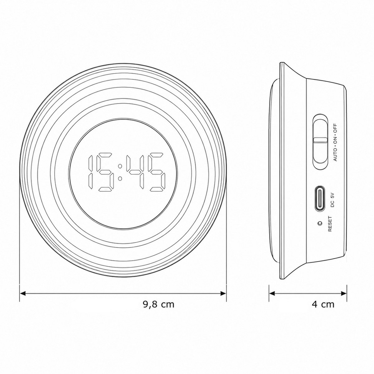 Philippi Moonlight Motion-Sensor Night Light with Clock – image 3
