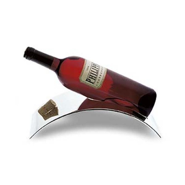 Philippi Polished Steel Wine Bottle Stand