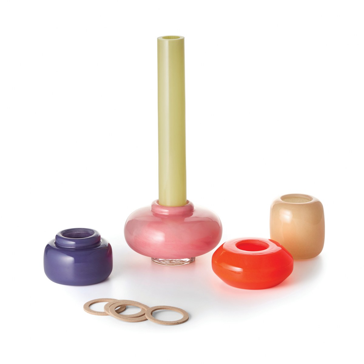 Philippi Bianetti Modular Mouth-Blown Glass Vase Set – Red – image 3