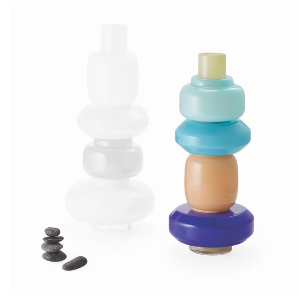 Philippi Bianetti Modular Mouth-Blown Glass Vase Set – Blue