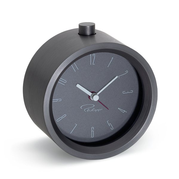 Philippi Tempus Silent Aluminium Alarm Clock with Illuminated Face