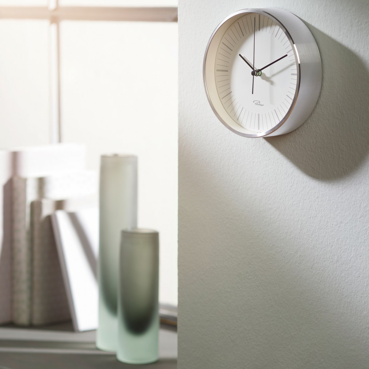 Philippi Tempus Diamond-Cut Aluminium Silent Wall Clock 15cm – image 2