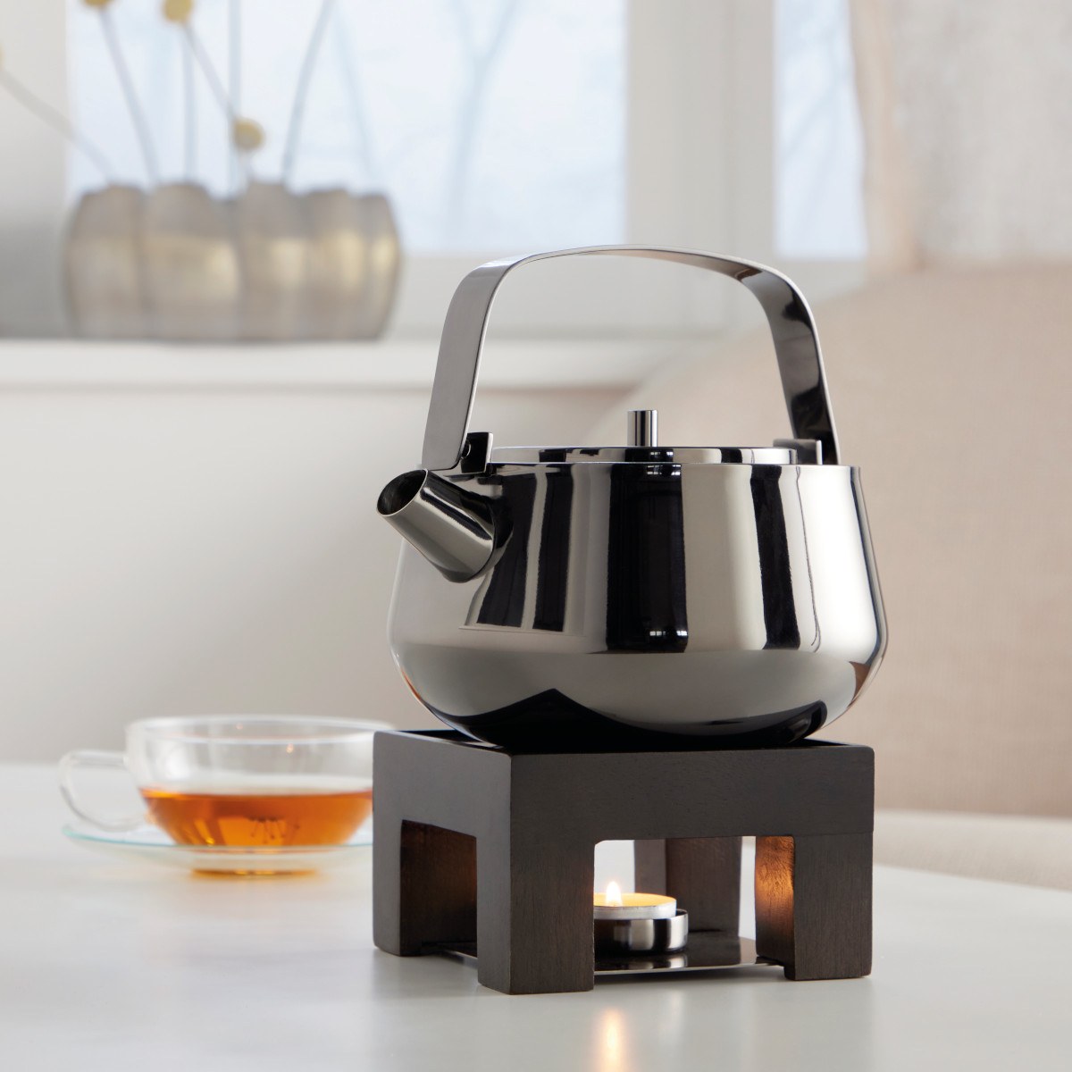 Philippi Yoko Black Chrome Teapot with Warmer – image 4