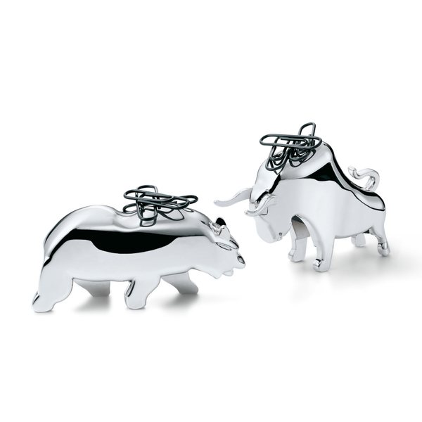 Philippi Bull & Bear Magnetic Paper Clip Holder
