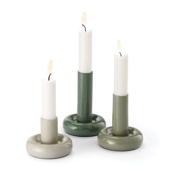 Philippi Copenhagen Enamelled Aluminium Candle Holders, Set of 3