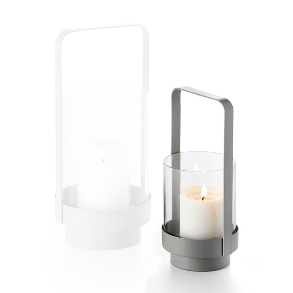 Philippi Home Small Steel & Glass Lantern 22cm – Grey