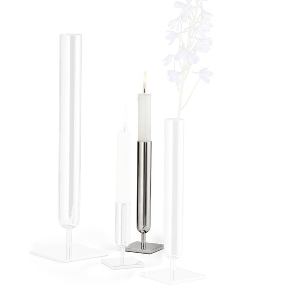 Philippi Lambda Large Mirror-Polished Candlestick & Vase