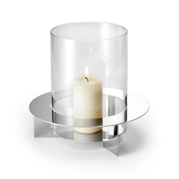 Philippi Laguna Mirror-Polished Steel & Glass Lantern