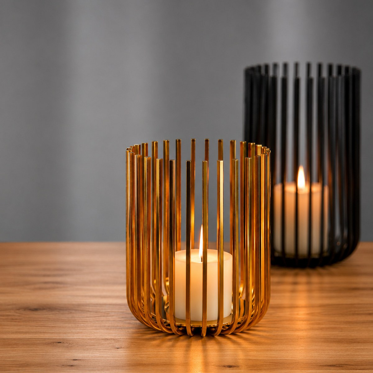 Philippi Pedro Matt Black Steel Rod Candle Holder – image 3