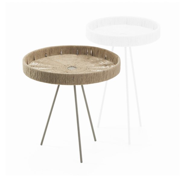 Philippi Tahiti Low Steel & Jute Side Table