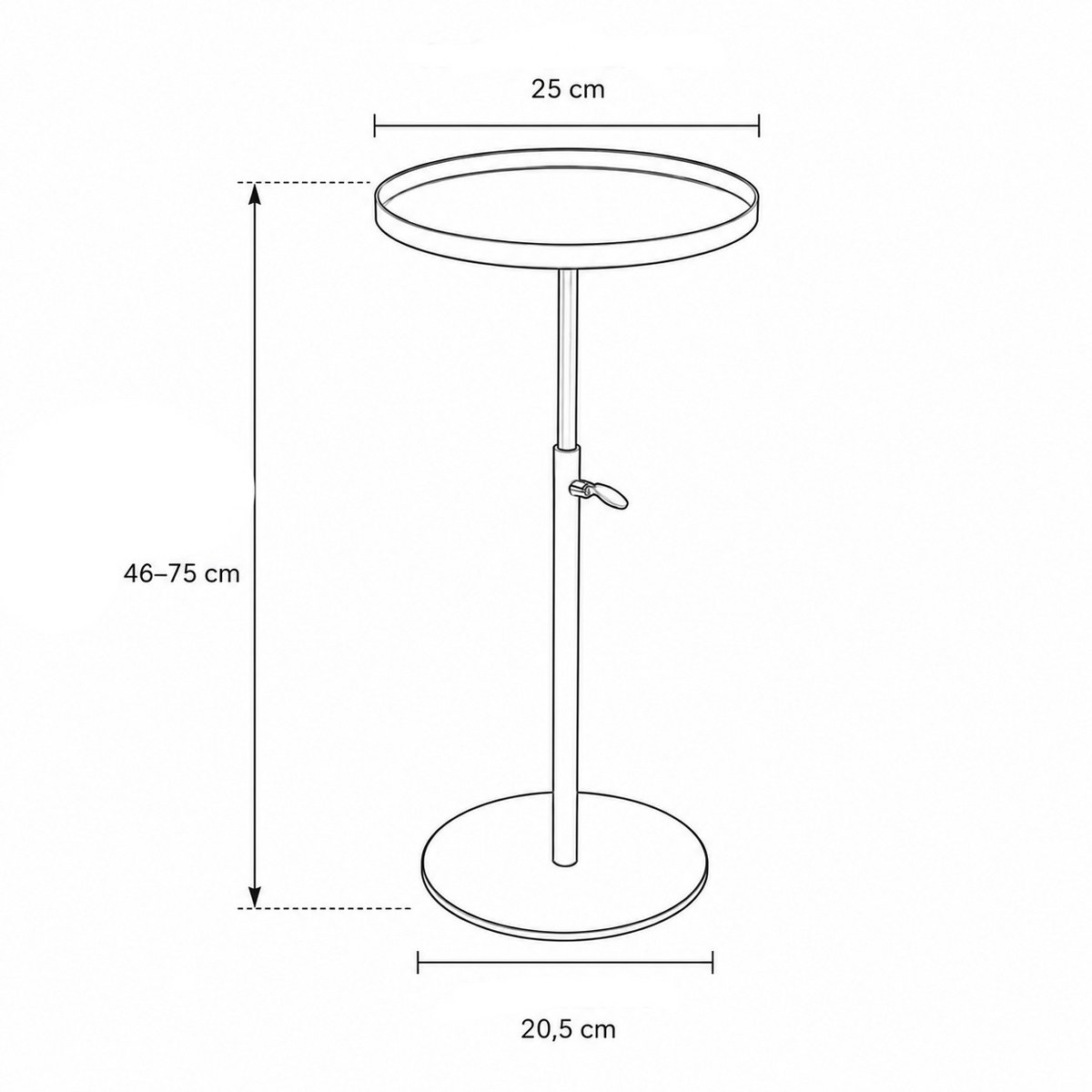 Philippi Tom Height-Adjustable Side Table – Black – image 2