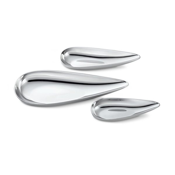 Philippi Blob Mirror-Polished Teardrop Snack Bowls, Set of 3