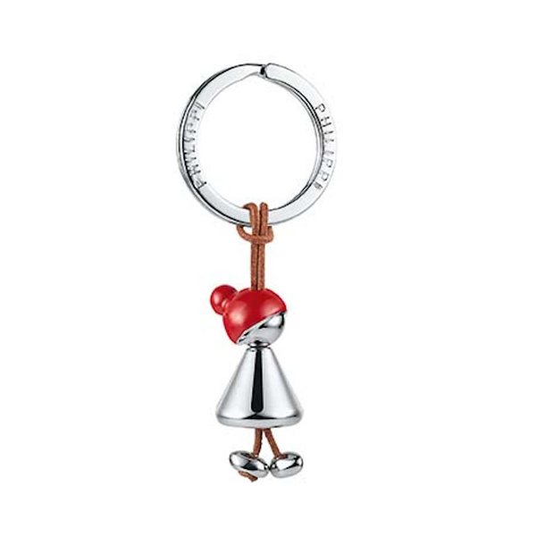 Philippi Little Red Riding Hood Polished Nickel & Leather Keyring
