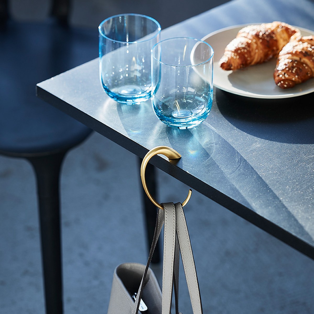 Philippi C Handbag Hook – Matt Gold Table Bag Hanger – image 4