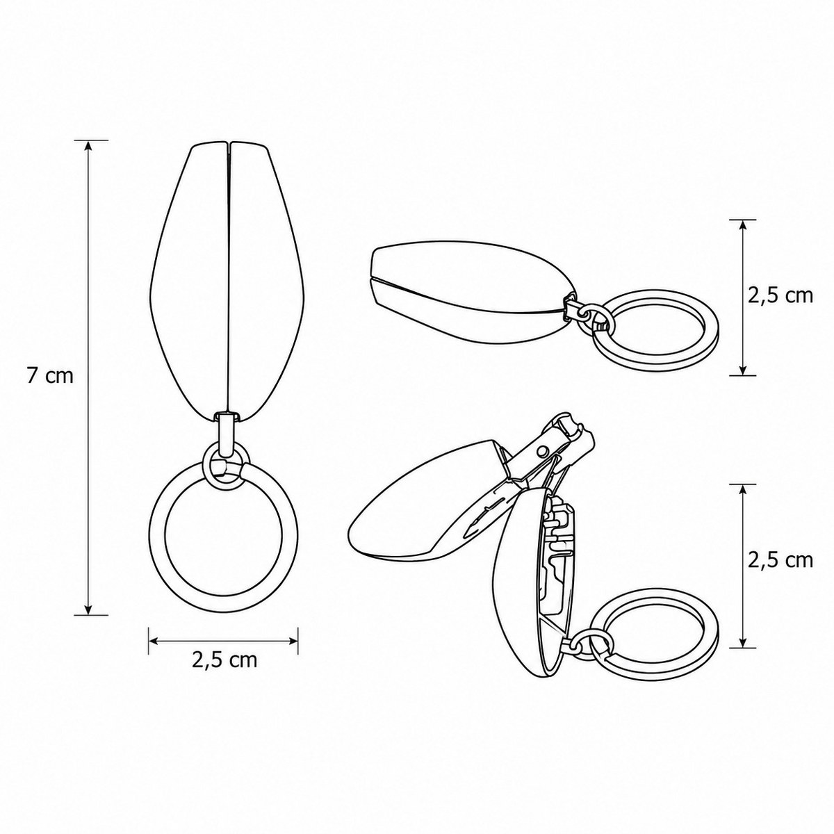 Philippi Clip Keyring with Built-In Nail Clipper – image 2