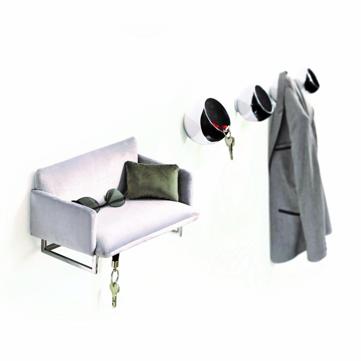 Philippi Couch Velvet Wall-Mounted Key & Pocket Tidy – image 3