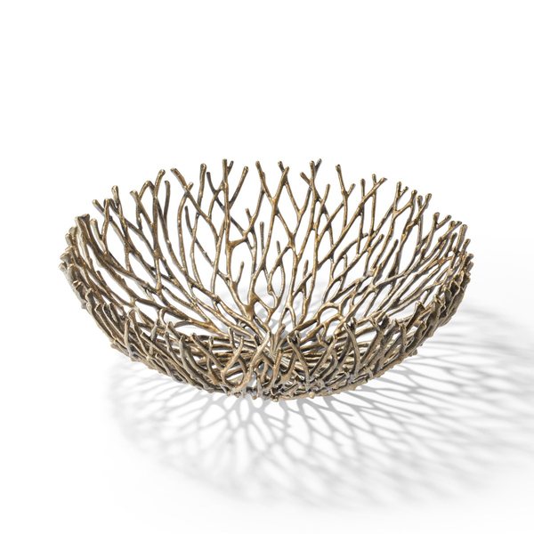 Philippi Coral Antique Brass-Finish Decorative Bowl 48cm