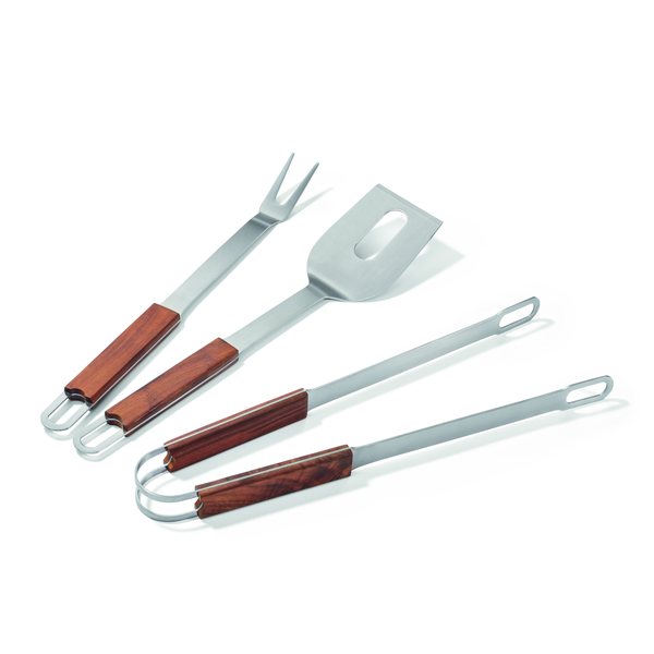 Philippi Brick 3-Piece Walnut & Steel BBQ Utensil Set