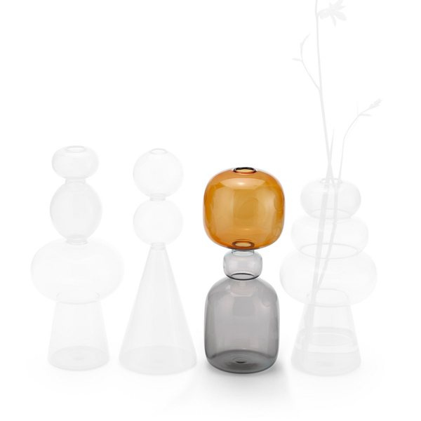 Philippi Curiosa Hourglass-Shaped Borosilicate Glass Vase 25cm