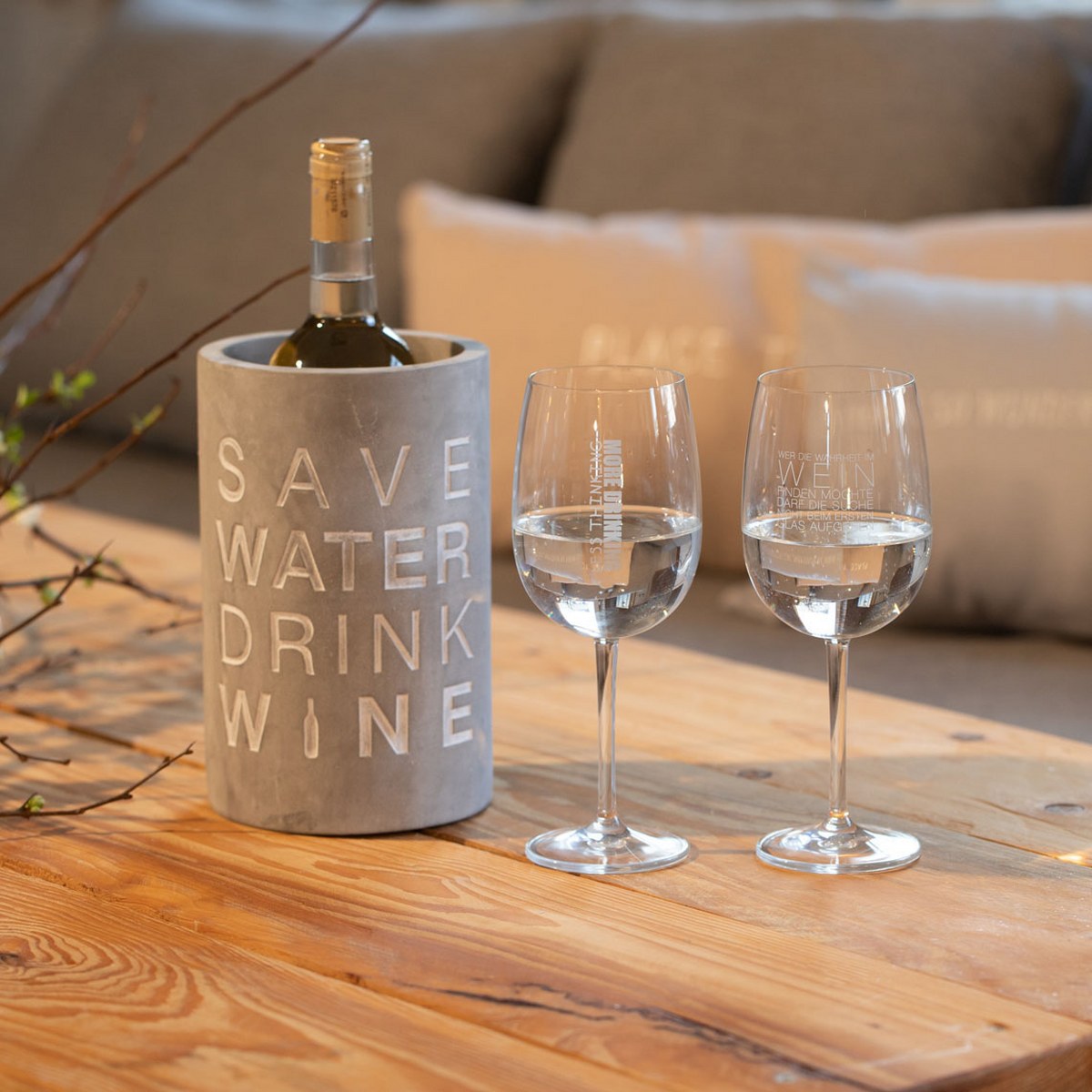 Räder 'Save Water, Drink Wine' Concrete Wine Cooler – image 2