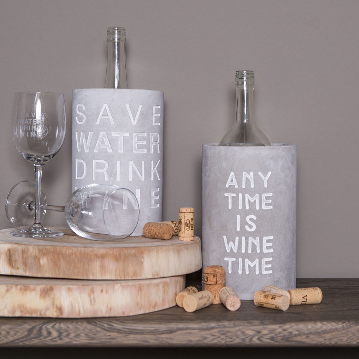 Räder 'Save Water, Drink Wine' Concrete Wine Cooler – image 4